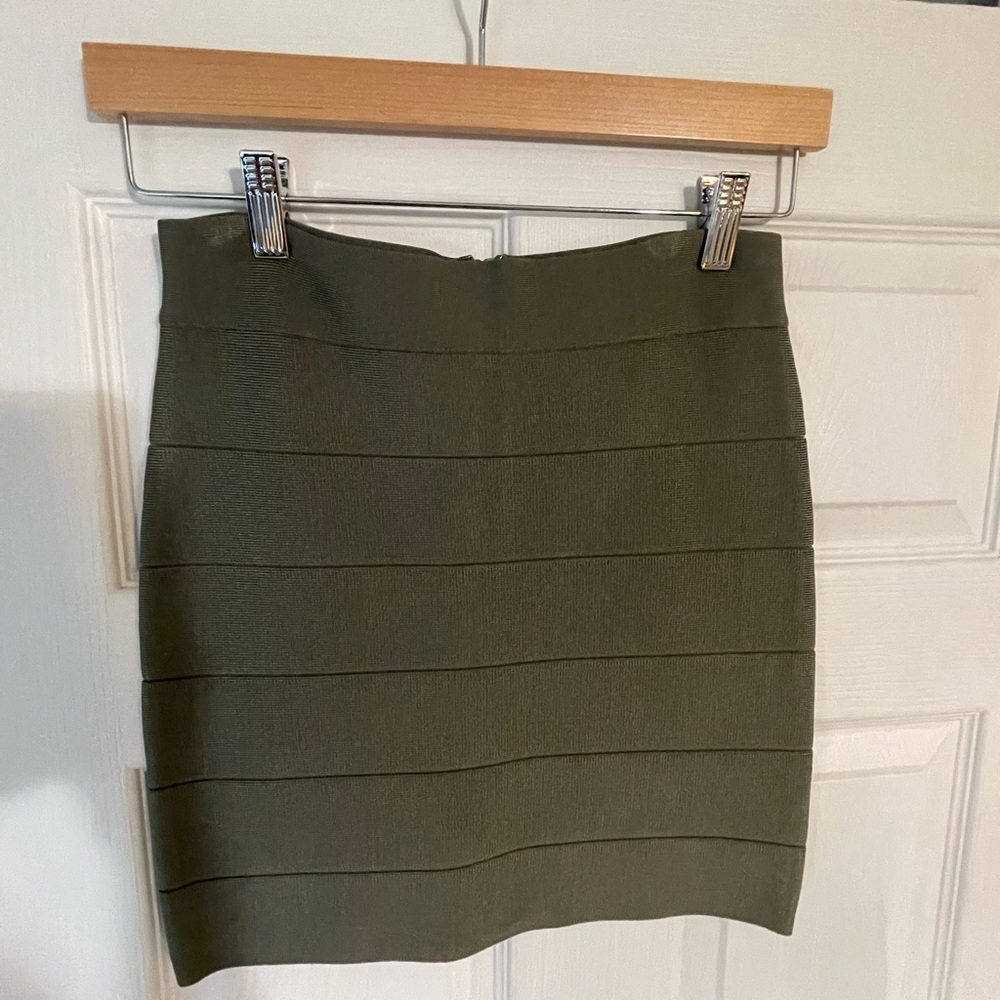 Olive green BEBE bandage skirt